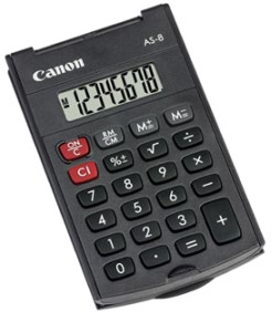 Canon Kalkulačka Canon, AS-8, šedá, kapesní, osmimístná 