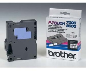 Brother Páska 12mm TX-131, černý tisk/průsvitný podklad