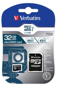 Verbatim  32GB microSDHC Class 10 U3 (90/45 MB/s)