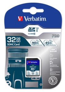 Verbatim  32GB SDHC Class 10 U3 (90/45 MB/s)
