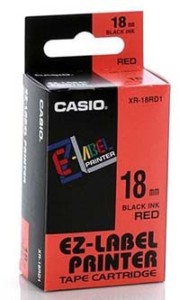 Casio Páska 18mm XR18RD1, černý tisk/červený podklad