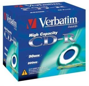Verbatim CD-R 800MB 40x Datalife jewel 10ks