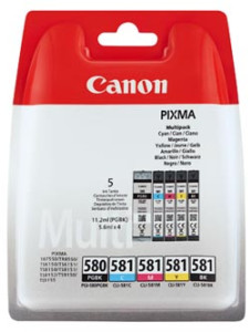 Canon PGI580/CLI581 cartridge sada CMYK+PGBk (11ml + 4x5.6ml)