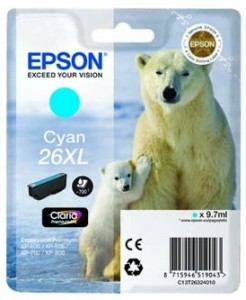 Epson cartridge 26XL azurová-cyan (9.7ml)