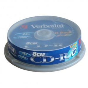 Verbatim 8cm CD-R 210MB 24x Datalife color spindl 10ks