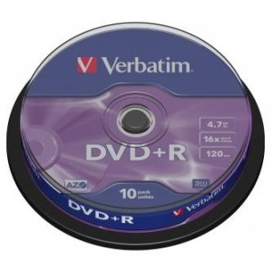 Verbatim DVD+R 4,7GB 16x spindl 10ks