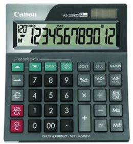 Canon Kalkulačka Canon, AS-220RTS, šedá, stolní, dvanáctimístná 