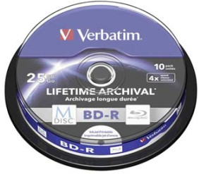 Verbatim BD-R 25GB 4x M-DISC spindl 10ks