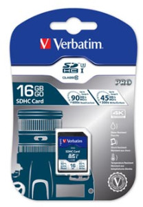 Verbatim  16GB SDHC Class 10 U3 (90/45 MB/s)