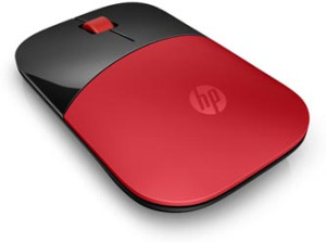 HP myš Z3700 Wireless Cardinal Red, 1 ks AA, 2.4 [GHz], optická Blue LED, 3tl., 1 kolečko, bezdrátová (USB), červená, 1200DP