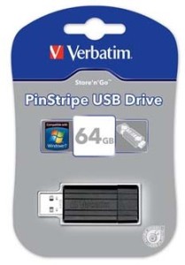 Verbatim  64GB USB2.0 flash disk PinStripe (10/20 MB/s)