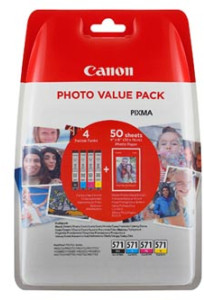 Canon CLI571XL sada CMYK + fotopapír 10x15cm/50ks