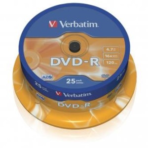 Verbatim DVD-R 4,7GB 16x spindl 25ks
