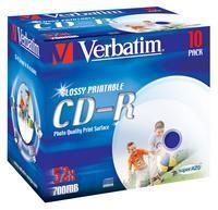 Verbatim CD-R 700MB 52x DLP glossy printable jewel 10ks