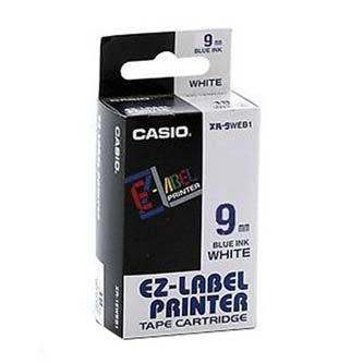 Casio Páska  9mm XR9WEB1, modrý tisk/bílý podklad