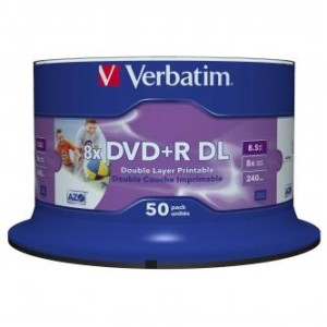 Verbatim DVD+R DL 8,5GB 8x Printable spindl 50ks