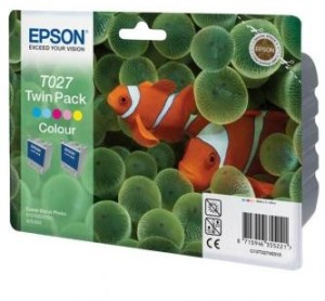 Epson T027 cartridge barevná dvojité balení (2x 220 str)