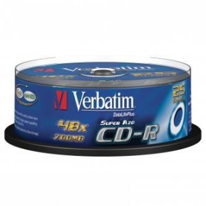 Verbatim CD-R 700MB 52x Datalife+ crystal spindl 25ks