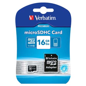 Verbatim  16GB microSDHC Class 10 + adaptér