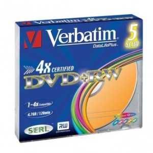 Verbatim DVD+RW 4,7GB 4x colour slim 5ks