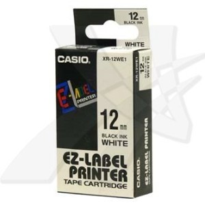 Casio Páska 12mm XR12WE1, černý tisk/bílý podklad