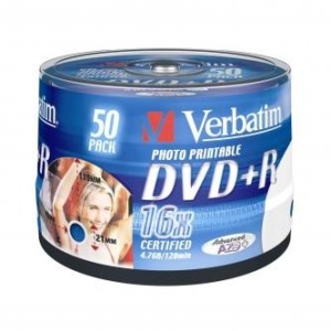 Verbatim DVD+R 4,7GB 16x printable spindl 50ks