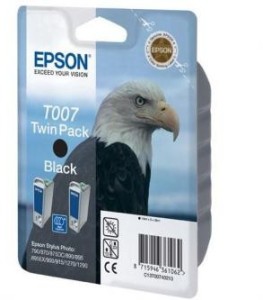 Epson T007 cartridge černá dvojité balení (2x 540 str)