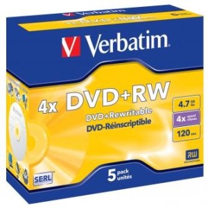 Verbatim DVD+RW 4,7GB 4x jewel 5ks