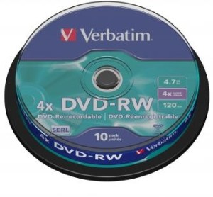 Verbatim DVD-RW 4,7GB 4x spindl 10ks