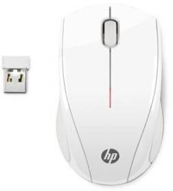 HP myš X3000 Wireless Mouse Blizzard White, 1 ks AA, 2.4 [GHz], optická, 3tl., 1 kolečko, bezdrátová (USB), bílá, 1200DPI
