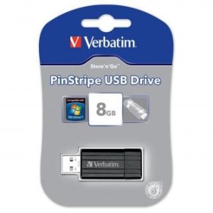 Verbatim   8GB USB2.0 flash disk PinStripe (10/20 MB/s)