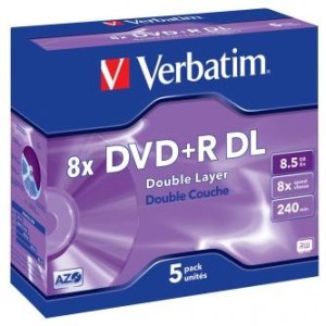 Verbatim DVD+R DL 8,5GB 8x jewel 5ks