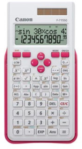 Canon Kalkulačka Canon, F-715SG, bílá, školní, dvanáctimístná, s růžovým krytem 