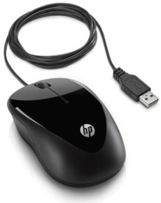 HP myš X1000 Wired mouse, optická, 3tl., 1 kolečko, drátová (USB), černá, 1000DPI