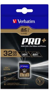 Verbatim  32GB SDHC Pro+ Class 10 U3 (90/80 MB/s)
