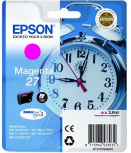 Epson T2703 cartridge 27 purpurová-magenta (3.6ml)