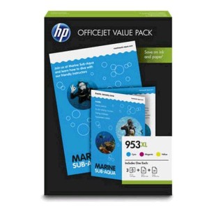 HP Cartridge 953XL sada CMY + papír A4/75ks