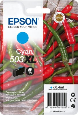 Epson 503XL cartridge azurová-cyan (470 str)