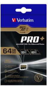 Verbatim  64GB microSDXC Pro+ Class 10 U3 (90/80 MB/s)