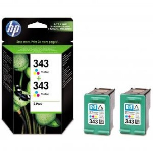 HP C8766EE cartridge 343 barevná dvojité balení (2x260 str)