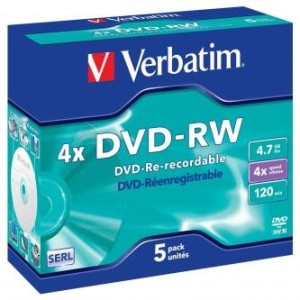 Verbatim DVD-RW 4,7GB 4x jewel 5ks